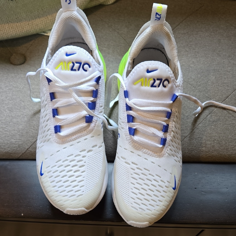 Nike Kids Air 270 White and Blue Sneakers